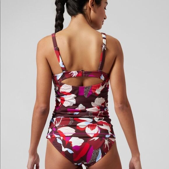 NWT Athleta Square Neck Bra Cup Tankini. 36 B/C Hero Bloom Decadent Cho… - Picture 2 of 9